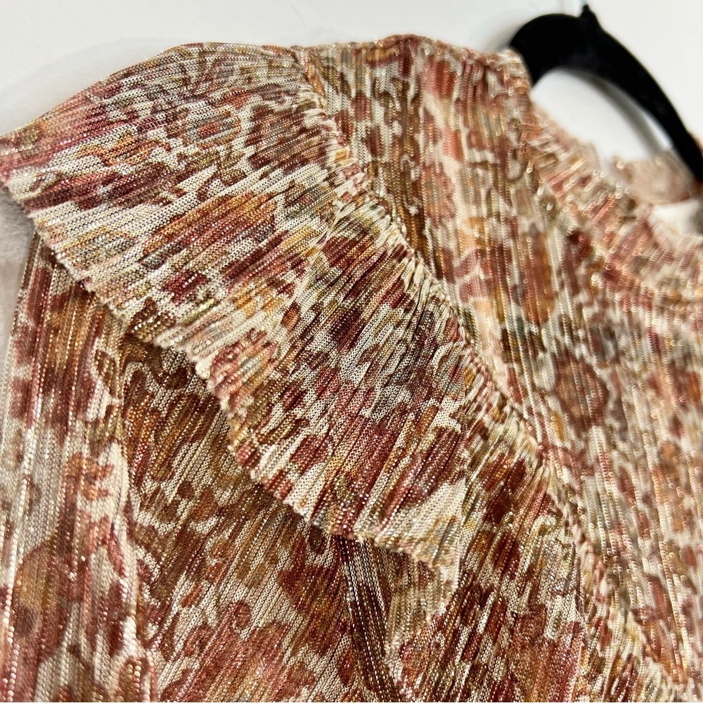 NWT Ted Baker London DEBBIX printed long sleeve sheer brown floral dress US 6 - Picture 14 of 17